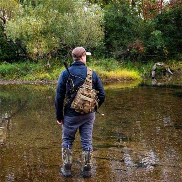 Piscifun Fishing Tackle Bag with Rod & Gear Holder, Lightweight Sling Tackle - Picture 2 of 7